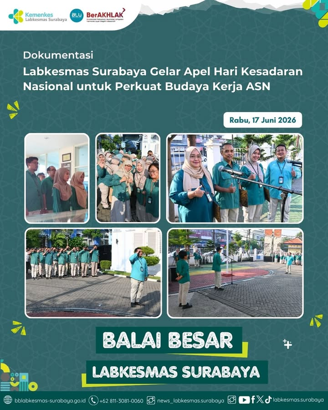 Labkesmas Surabaya Gelar Apel Hari Kesadaran Nasional untuk Perkuat Budaya Kerja ASN